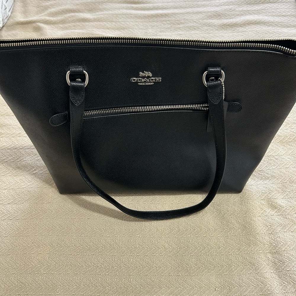 Coach Black Leather Tote Bag